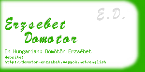 erzsebet domotor business card