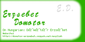 erzsebet domotor business card